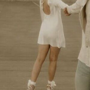 Gianni Bini - Dionne Satin Boat Neck Long Sleeve Mini Dress